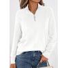 imagePRETTYGARDEN Womens Sweaters Quarter Zip Knit Long Sleeve Business Casual Pullover Tops 2026 Fall Fashion Work OutfitsWhite