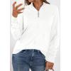 imagePRETTYGARDEN Womens Sweaters Quarter Zip Knit Long Sleeve Business Casual Pullover Tops 2026 Fall Fashion Work OutfitsWhite