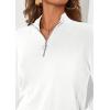 imagePRETTYGARDEN Womens Sweaters Quarter Zip Knit Long Sleeve Business Casual Pullover Tops 2026 Fall Fashion Work OutfitsWhite