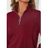 imagePRETTYGARDEN Womens Sweaters Quarter Zip Knit Long Sleeve Business Casual Pullover Tops 2026 Fall Fashion Work OutfitsWine Red