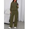 imagePRETTYGARDEN Womens Sweatsuits 2 Piece Set 2026 Casual Winter Long Sleeve Hoodie Loose Wide Leg Sweatpants Fall TracksuitArmy Green