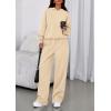 imagePRETTYGARDEN Womens Sweatsuits 2 Piece Set 2026 Casual Winter Long Sleeve Hoodie Loose Wide Leg Sweatpants Fall TracksuitBeige