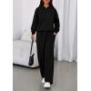 imagePRETTYGARDEN Womens Sweatsuits 2 Piece Set 2026 Casual Winter Long Sleeve Hoodie Loose Wide Leg Sweatpants Fall TracksuitBlack