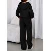 imagePRETTYGARDEN Womens Sweatsuits 2 Piece Set 2026 Casual Winter Long Sleeve Hoodie Loose Wide Leg Sweatpants Fall TracksuitBlack