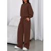 imagePRETTYGARDEN Womens Sweatsuits 2 Piece Set 2026 Casual Winter Long Sleeve Hoodie Loose Wide Leg Sweatpants Fall TracksuitBrown