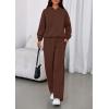 imagePRETTYGARDEN Womens Sweatsuits 2 Piece Set 2026 Casual Winter Long Sleeve Hoodie Loose Wide Leg Sweatpants Fall TracksuitBrown