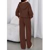 imagePRETTYGARDEN Womens Sweatsuits 2 Piece Set 2026 Casual Winter Long Sleeve Hoodie Loose Wide Leg Sweatpants Fall TracksuitBrown
