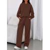 imagePRETTYGARDEN Womens Sweatsuits 2 Piece Set 2026 Casual Winter Long Sleeve Hoodie Loose Wide Leg Sweatpants Fall TracksuitBrown