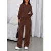 imagePRETTYGARDEN Womens Sweatsuits 2 Piece Set 2026 Casual Winter Long Sleeve Hoodie Loose Wide Leg Sweatpants Fall TracksuitBrown