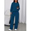 imagePRETTYGARDEN Womens Sweatsuits 2 Piece Set 2026 Casual Winter Long Sleeve Hoodie Loose Wide Leg Sweatpants Fall TracksuitDark Blue