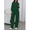 imagePRETTYGARDEN Womens Sweatsuits 2 Piece Set 2026 Casual Winter Long Sleeve Hoodie Loose Wide Leg Sweatpants Fall TracksuitDark Green
