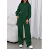 imagePRETTYGARDEN Womens Sweatsuits 2 Piece Set 2026 Casual Winter Long Sleeve Hoodie Loose Wide Leg Sweatpants Fall TracksuitDark Green