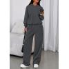 imagePRETTYGARDEN Womens Sweatsuits 2 Piece Set 2026 Casual Winter Long Sleeve Hoodie Loose Wide Leg Sweatpants Fall TracksuitDark Grey