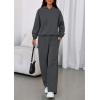 imagePRETTYGARDEN Womens Sweatsuits 2 Piece Set 2026 Casual Winter Long Sleeve Hoodie Loose Wide Leg Sweatpants Fall TracksuitDark Grey