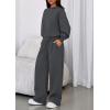 imagePRETTYGARDEN Womens Sweatsuits 2 Piece Set 2026 Casual Winter Long Sleeve Hoodie Loose Wide Leg Sweatpants Fall TracksuitDark Grey