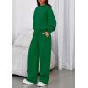 imagePRETTYGARDEN Womens Sweatsuits 2 Piece Set 2026 Casual Winter Long Sleeve Hoodie Loose Wide Leg Sweatpants Fall TracksuitGreen