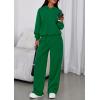 imagePRETTYGARDEN Womens Sweatsuits 2 Piece Set 2026 Casual Winter Long Sleeve Hoodie Loose Wide Leg Sweatpants Fall TracksuitGreen