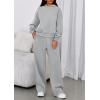 imagePRETTYGARDEN Womens Sweatsuits 2 Piece Set 2026 Casual Winter Long Sleeve Hoodie Loose Wide Leg Sweatpants Fall TracksuitGrey