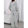 imagePRETTYGARDEN Womens Sweatsuits 2 Piece Set 2026 Casual Winter Long Sleeve Hoodie Loose Wide Leg Sweatpants Fall TracksuitGrey