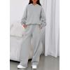 imagePRETTYGARDEN Womens Sweatsuits 2 Piece Set 2026 Casual Winter Long Sleeve Hoodie Loose Wide Leg Sweatpants Fall TracksuitGrey