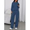 imagePRETTYGARDEN Womens Sweatsuits 2 Piece Set 2026 Casual Winter Long Sleeve Hoodie Loose Wide Leg Sweatpants Fall TracksuitGrey Blue