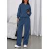 imagePRETTYGARDEN Womens Sweatsuits 2 Piece Set 2026 Casual Winter Long Sleeve Hoodie Loose Wide Leg Sweatpants Fall TracksuitGrey Blue