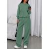 imagePRETTYGARDEN Womens Sweatsuits 2 Piece Set 2026 Casual Winter Long Sleeve Hoodie Loose Wide Leg Sweatpants Fall TracksuitGrey Green