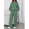 imagePRETTYGARDEN Womens Sweatsuits 2 Piece Set 2026 Casual Winter Long Sleeve Hoodie Loose Wide Leg Sweatpants Fall TracksuitGrey Green