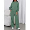 imagePRETTYGARDEN Womens Sweatsuits 2 Piece Set 2026 Casual Winter Long Sleeve Hoodie Loose Wide Leg Sweatpants Fall TracksuitGrey Green