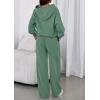 imagePRETTYGARDEN Womens Sweatsuits 2 Piece Set 2026 Casual Winter Long Sleeve Hoodie Loose Wide Leg Sweatpants Fall TracksuitGrey Green