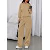 imagePRETTYGARDEN Womens Sweatsuits 2 Piece Set 2026 Casual Winter Long Sleeve Hoodie Loose Wide Leg Sweatpants Fall TracksuitKhaki