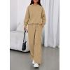 imagePRETTYGARDEN Womens Sweatsuits 2 Piece Set 2026 Casual Winter Long Sleeve Hoodie Loose Wide Leg Sweatpants Fall TracksuitKhaki