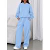 imagePRETTYGARDEN Womens Sweatsuits 2 Piece Set 2026 Casual Winter Long Sleeve Hoodie Loose Wide Leg Sweatpants Fall TracksuitLight Blue