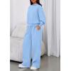 imagePRETTYGARDEN Womens Sweatsuits 2 Piece Set 2026 Casual Winter Long Sleeve Hoodie Loose Wide Leg Sweatpants Fall TracksuitLight Blue