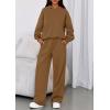 imagePRETTYGARDEN Womens Sweatsuits 2 Piece Set 2026 Casual Winter Long Sleeve Hoodie Loose Wide Leg Sweatpants Fall TracksuitLight Brown