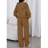 imagePRETTYGARDEN Womens Sweatsuits 2 Piece Set 2026 Casual Winter Long Sleeve Hoodie Loose Wide Leg Sweatpants Fall TracksuitLight Brown