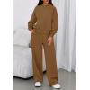 imagePRETTYGARDEN Womens Sweatsuits 2 Piece Set 2026 Casual Winter Long Sleeve Hoodie Loose Wide Leg Sweatpants Fall TracksuitLight Brown