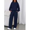 imagePRETTYGARDEN Womens Sweatsuits 2 Piece Set 2026 Casual Winter Long Sleeve Hoodie Loose Wide Leg Sweatpants Fall TracksuitNavy Blue