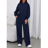 imagePRETTYGARDEN Womens Sweatsuits 2 Piece Set 2026 Casual Winter Long Sleeve Hoodie Loose Wide Leg Sweatpants Fall TracksuitNavy Blue