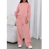 imagePRETTYGARDEN Womens Sweatsuits 2 Piece Set 2026 Casual Winter Long Sleeve Hoodie Loose Wide Leg Sweatpants Fall TracksuitPink