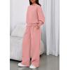 imagePRETTYGARDEN Womens Sweatsuits 2 Piece Set 2026 Casual Winter Long Sleeve Hoodie Loose Wide Leg Sweatpants Fall TracksuitPink
