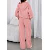 imagePRETTYGARDEN Womens Sweatsuits 2 Piece Set 2026 Casual Winter Long Sleeve Hoodie Loose Wide Leg Sweatpants Fall TracksuitPink