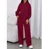imagePRETTYGARDEN Womens Sweatsuits 2 Piece Set 2026 Casual Winter Long Sleeve Hoodie Loose Wide Leg Sweatpants Fall TracksuitWine Red
