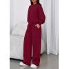 imagePRETTYGARDEN Womens Sweatsuits 2 Piece Set 2026 Casual Winter Long Sleeve Hoodie Loose Wide Leg Sweatpants Fall TracksuitWine Red