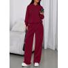 imagePRETTYGARDEN Womens Sweatsuits 2 Piece Set 2026 Casual Winter Long Sleeve Hoodie Loose Wide Leg Sweatpants Fall TracksuitWine Red