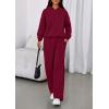 imagePRETTYGARDEN Womens Sweatsuits 2 Piece Set 2026 Casual Winter Long Sleeve Hoodie Loose Wide Leg Sweatpants Fall TracksuitWine Red