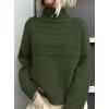 imagePRETTYGARDEN Womens Turtleneck Sweaters 2026 Fall Chunky Knit Pullover Long Sleeve Jumper Tops Trendy Winter ClothesArmy Green