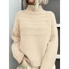 imagePRETTYGARDEN Womens Turtleneck Sweaters 2026 Fall Chunky Knit Pullover Long Sleeve Jumper Tops Trendy Winter ClothesBeige