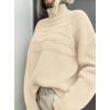 imagePRETTYGARDEN Womens Turtleneck Sweaters 2026 Fall Chunky Knit Pullover Long Sleeve Jumper Tops Trendy Winter ClothesBeige