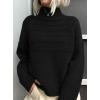 imagePRETTYGARDEN Womens Turtleneck Sweaters 2026 Fall Chunky Knit Pullover Long Sleeve Jumper Tops Trendy Winter ClothesBlack